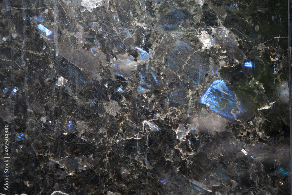 Fototapeta premium Black and blue artificial granite.