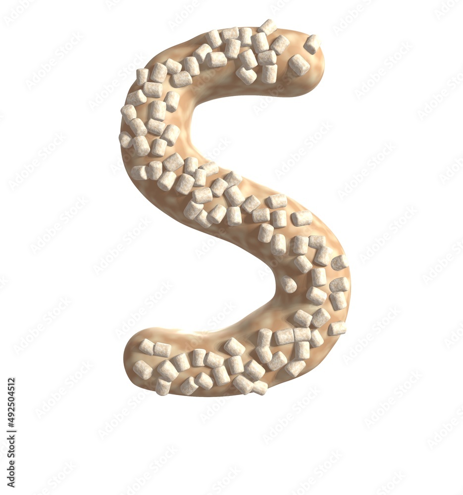 Naklejka premium Crumb Cake Themed Font Letter S