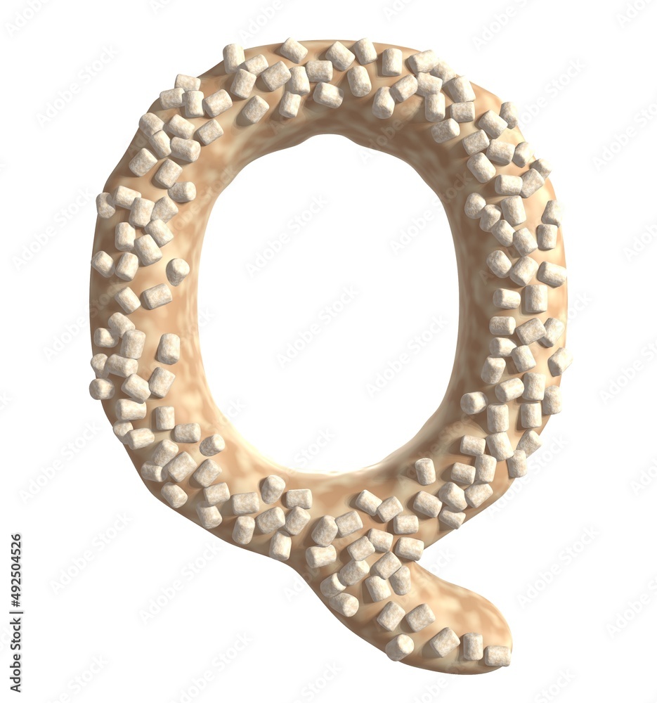 Obraz premium Crumb Cake Themed Font Letter Q