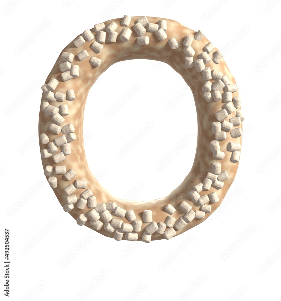 Obraz premium Crumb Cake Themed Font Letter O