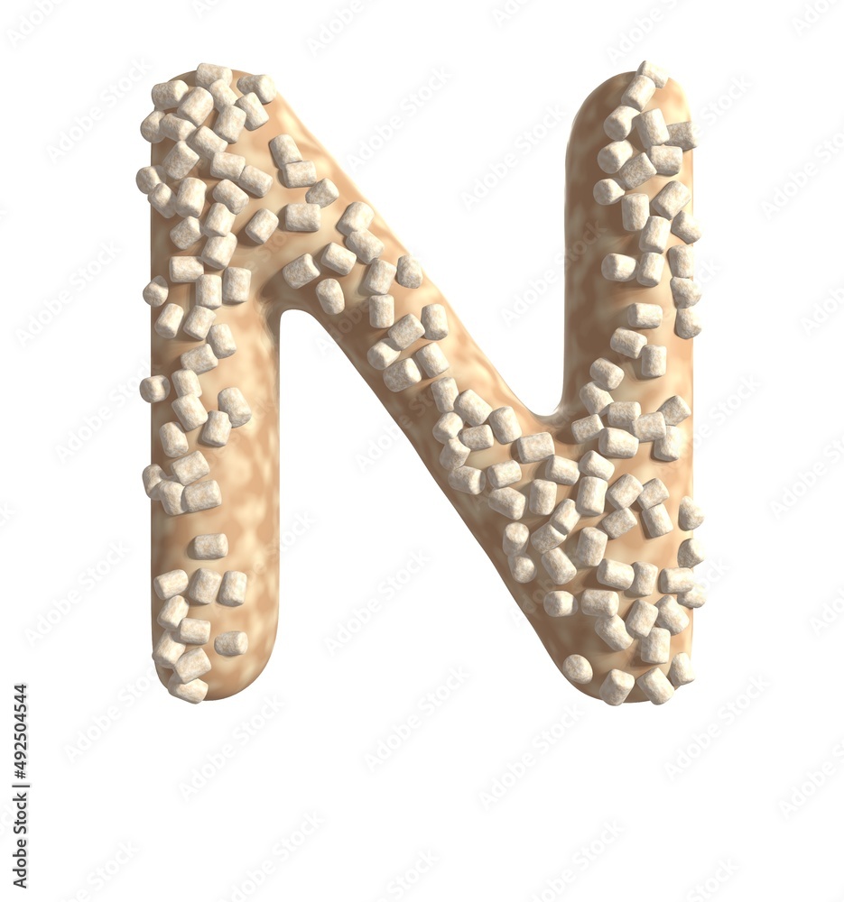 Obraz premium Crumb Cake Themed Font Letter N