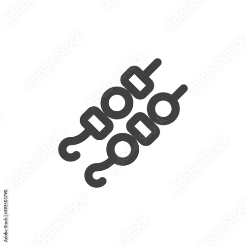 BBQ brochette line icon