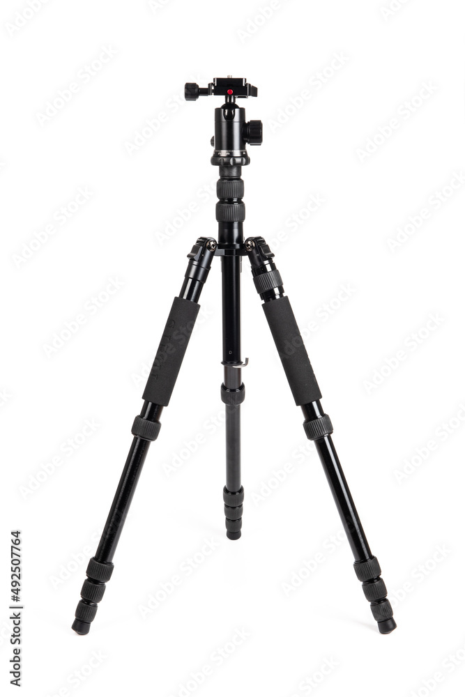 Tripod for photography isolated on white background.