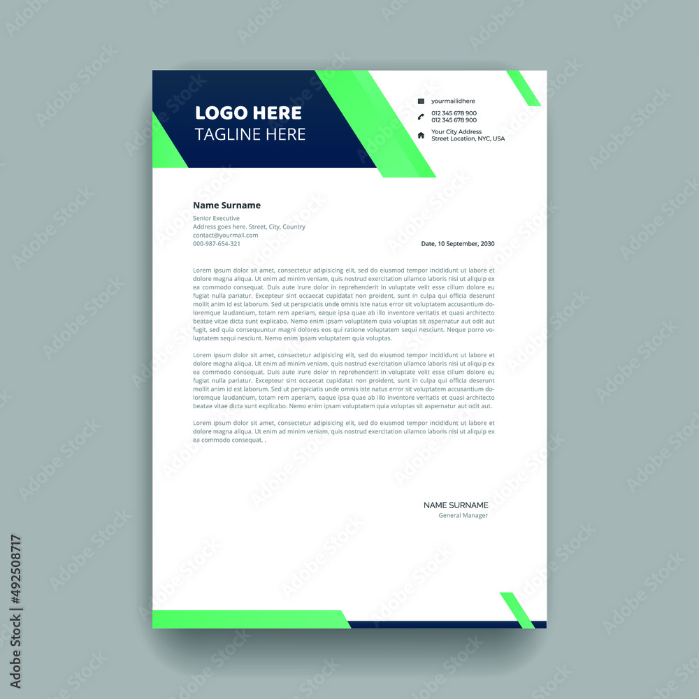 Abstract letterhead cover page design for business use templates Abstract letterhead cover page design for business use templates
