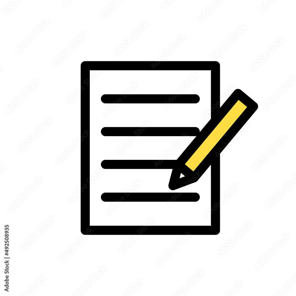 シンプルな書類の線画のベクターイラストのアイコン(frat,icon,simple,document,Note,Notepad) - obrazy, fototapety, plakaty 