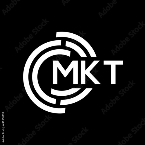 MKT letter logo design on black background. MKT creative initials letter logo concept. MKT letter design. photo