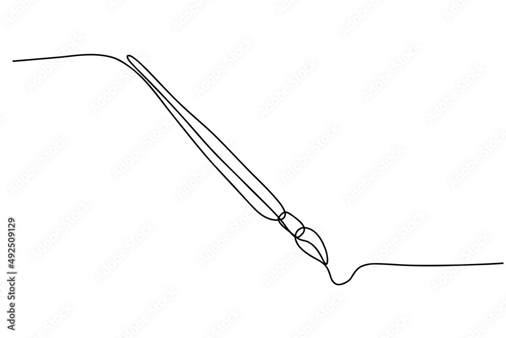 Brush for drawing drawn in one line. Isolated on a white background. Vector illustration. Drawing a continuous line. Brush for drawing drawn in one line. Isolated on a white background. Vector illustration. Drawing a continuous line.