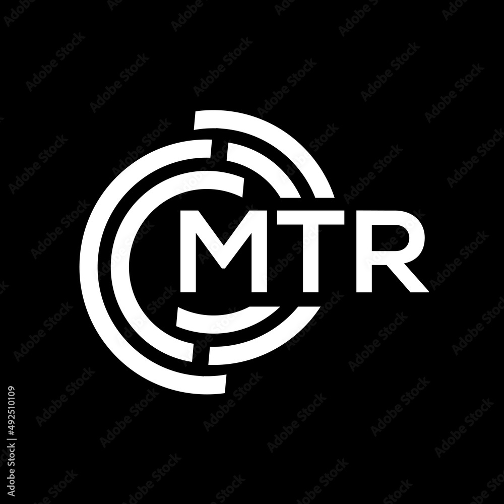 MTR letter logo design. MTR monogram initials letter logo concept. MTR letter design in black background. MTR letter logo design. MTR monogram initials letter logo concept. MTR letter design in black background.