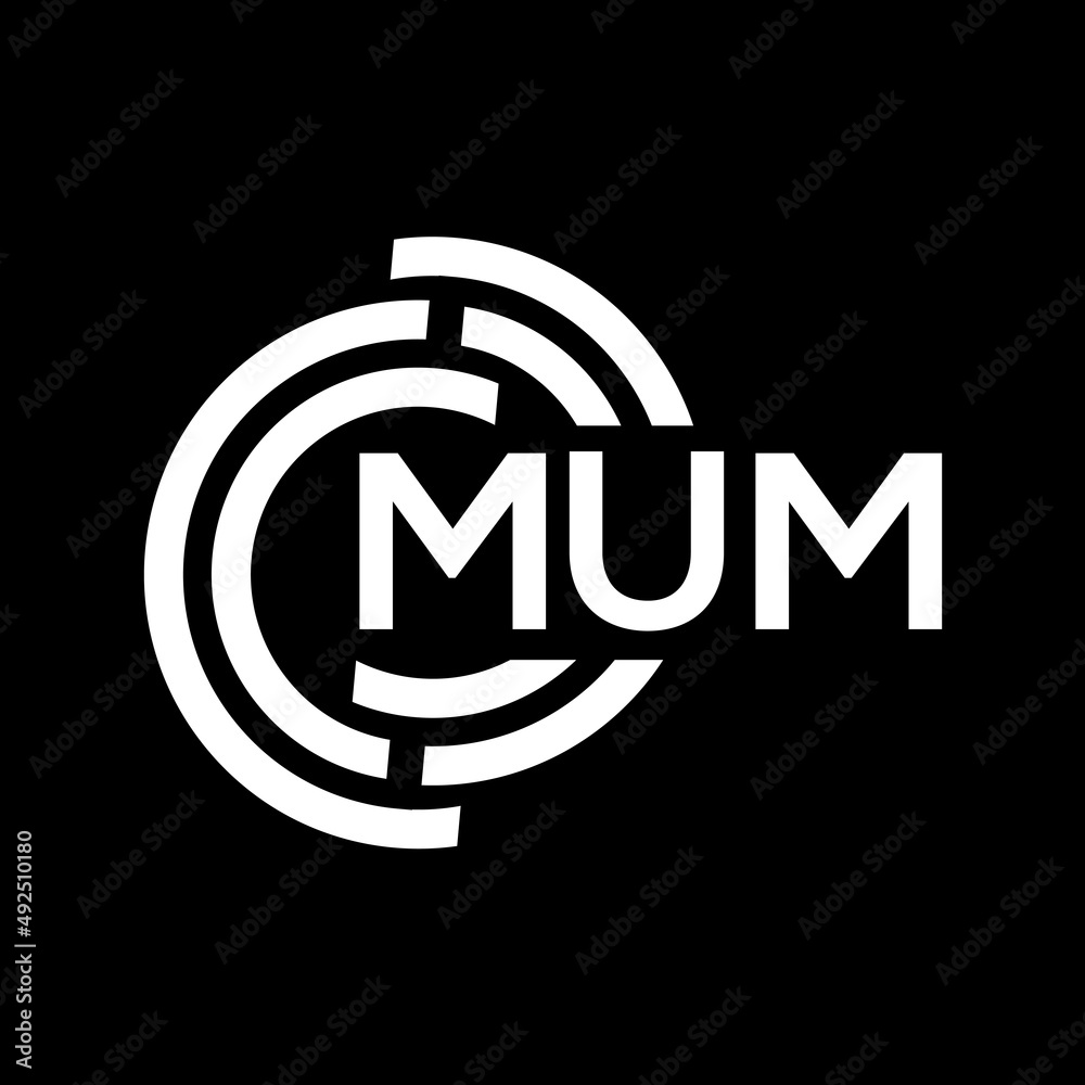 MUM letter logo design. MUM monogram initials letter logo concept. MUM letter design in black background. MUM letter logo design. MUM monogram initials letter logo concept. MUM letter design in black background.