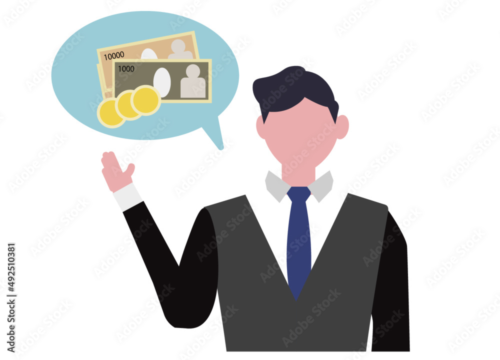 お金や投資について説明している男性 ビジネスマン