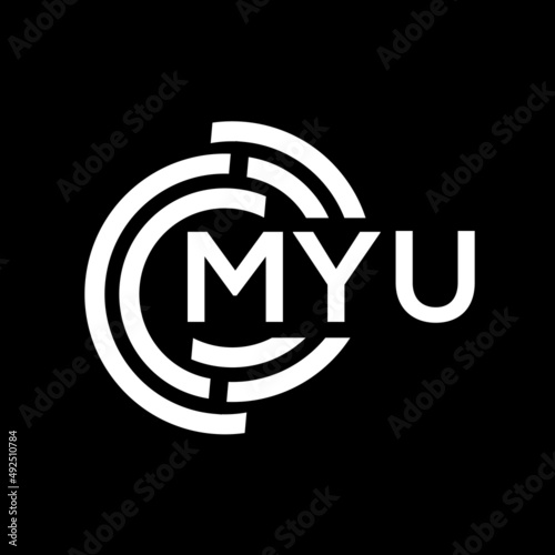 MYU letter logo design. MYU monogram initials letter logo concept. MYU letter design in black background. photo