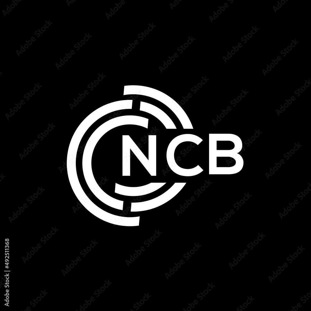 Obraz premium NCB letter logo design. NCB monogram initials letter logo concept. NCB letter design in black background.