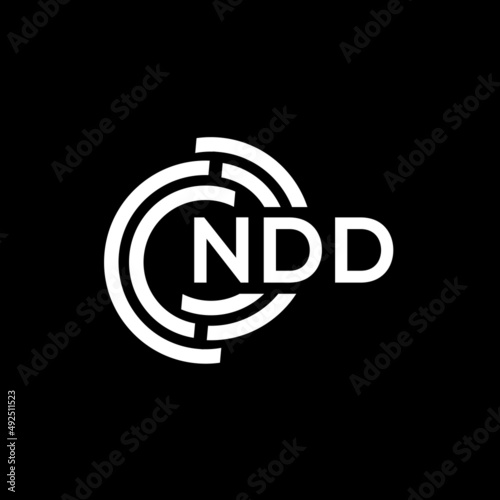 NDD letter logo design. NDD monogram initials letter logo concept. NDD letter design in black background. photo