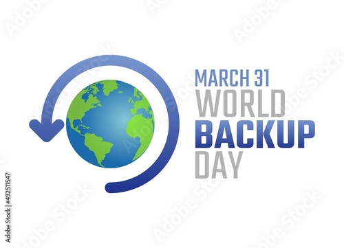 vector graphic of world backup day good for world backup day celebration. flat design. flyer design.flat illustration.