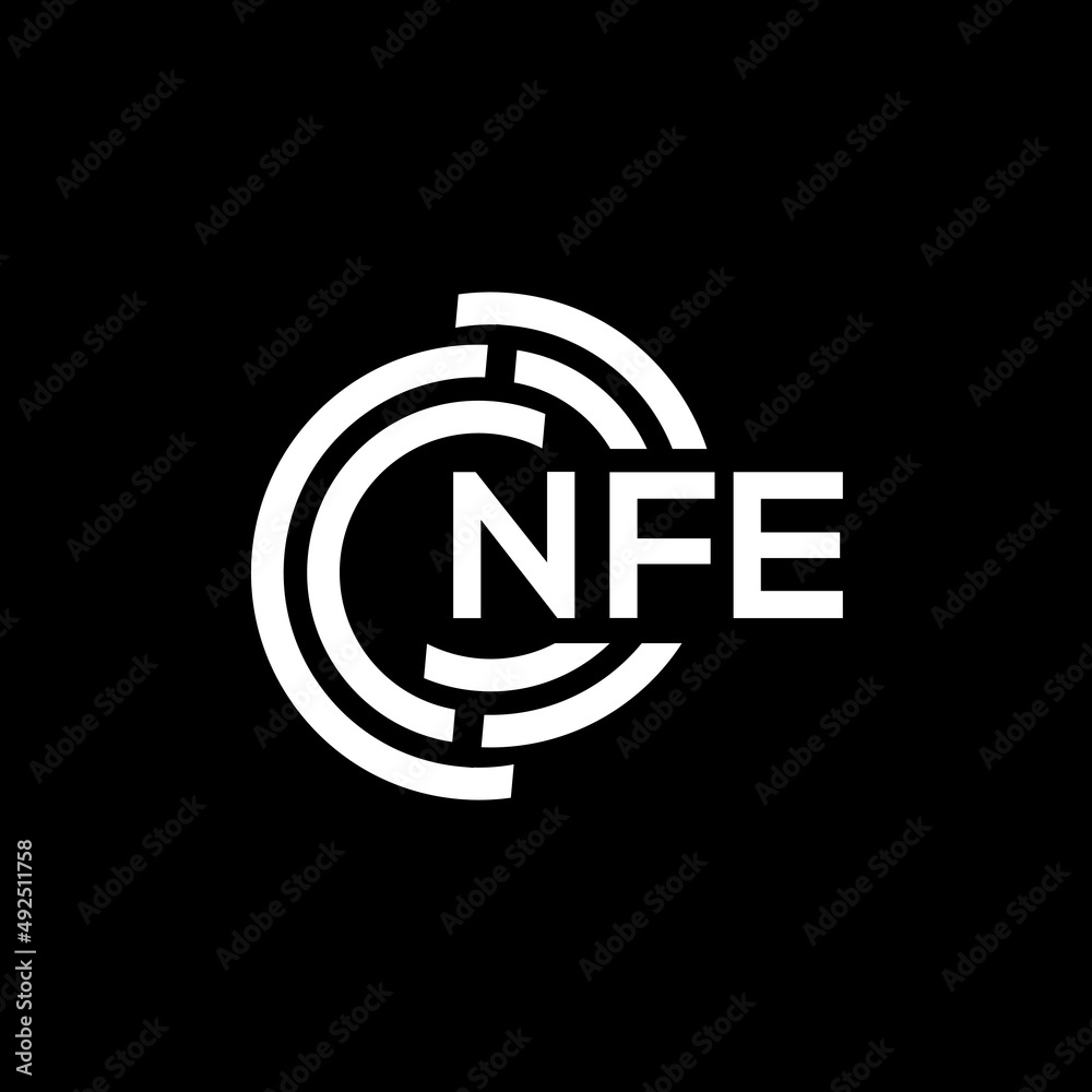 NFE letter logo design. NFE monogram initials letter logo concept. NFE letter design in black background. NFE letter logo design. NFE monogram initials letter logo concept. NFE letter design in black background.