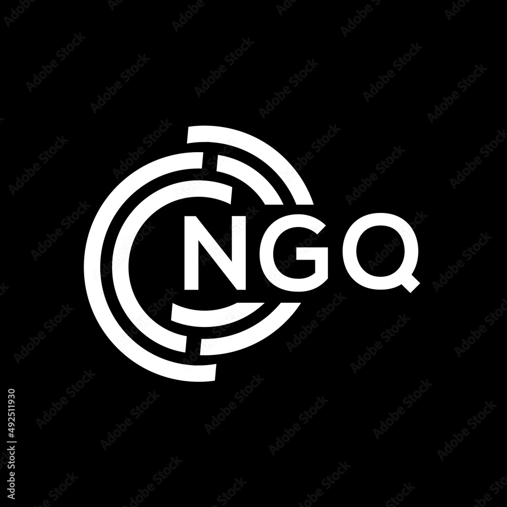 NGQ letter logo design. NGQ monogram initials letter logo concept. NGQ letter design in black background.
