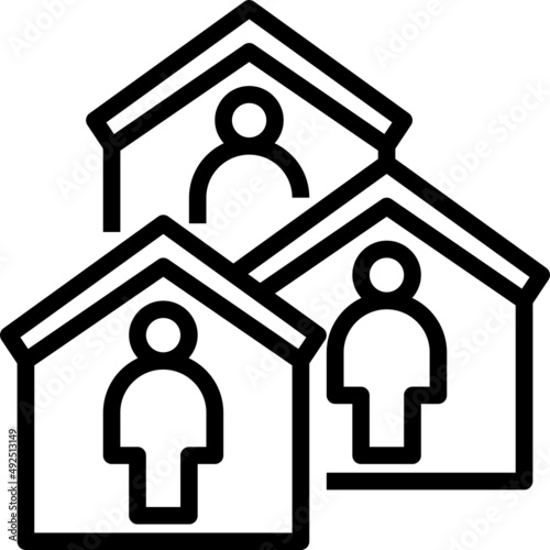 Coronavirus home quarantine icon