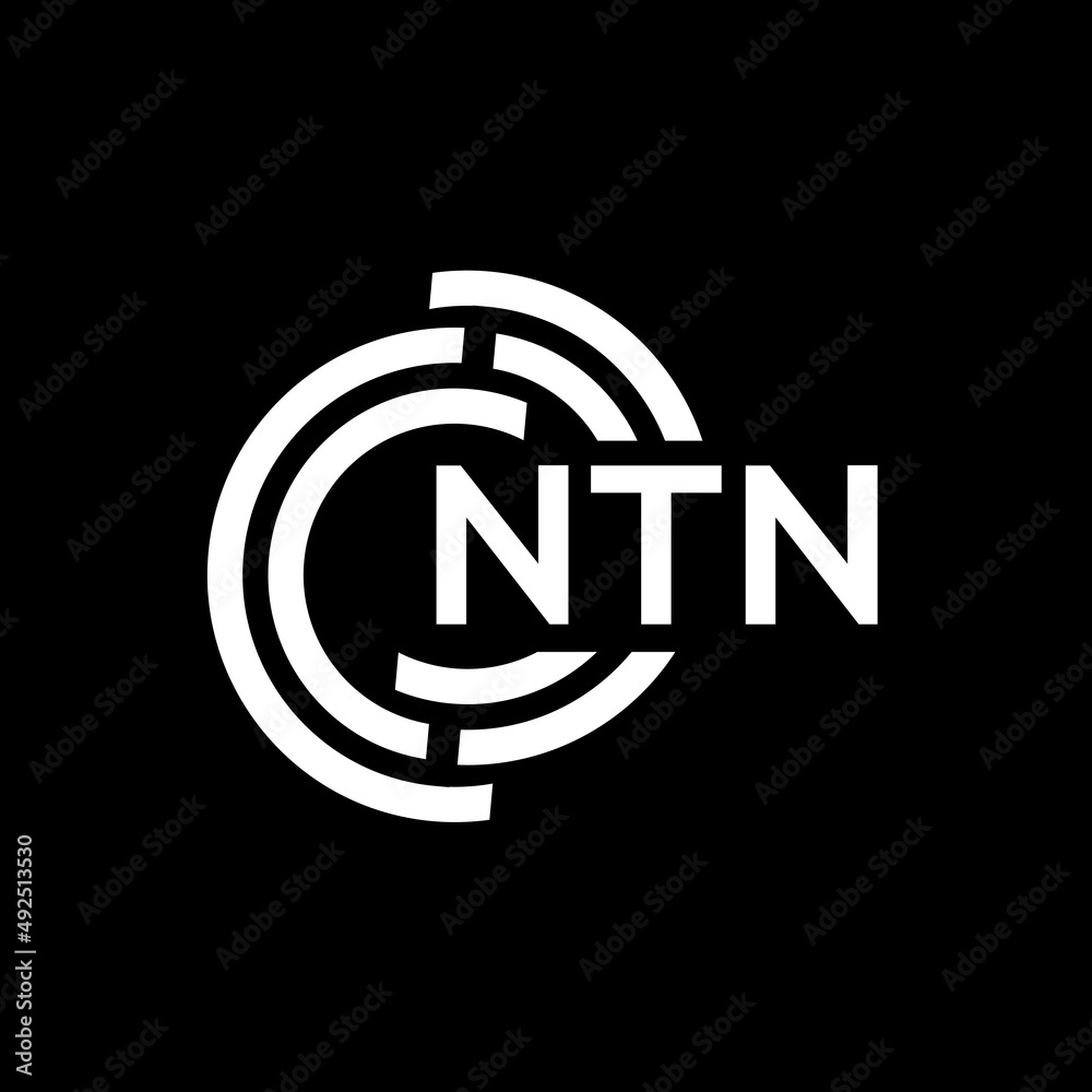 NTN letter logo design. NTN monogram initials letter logo concept. NTN letter design in black background.