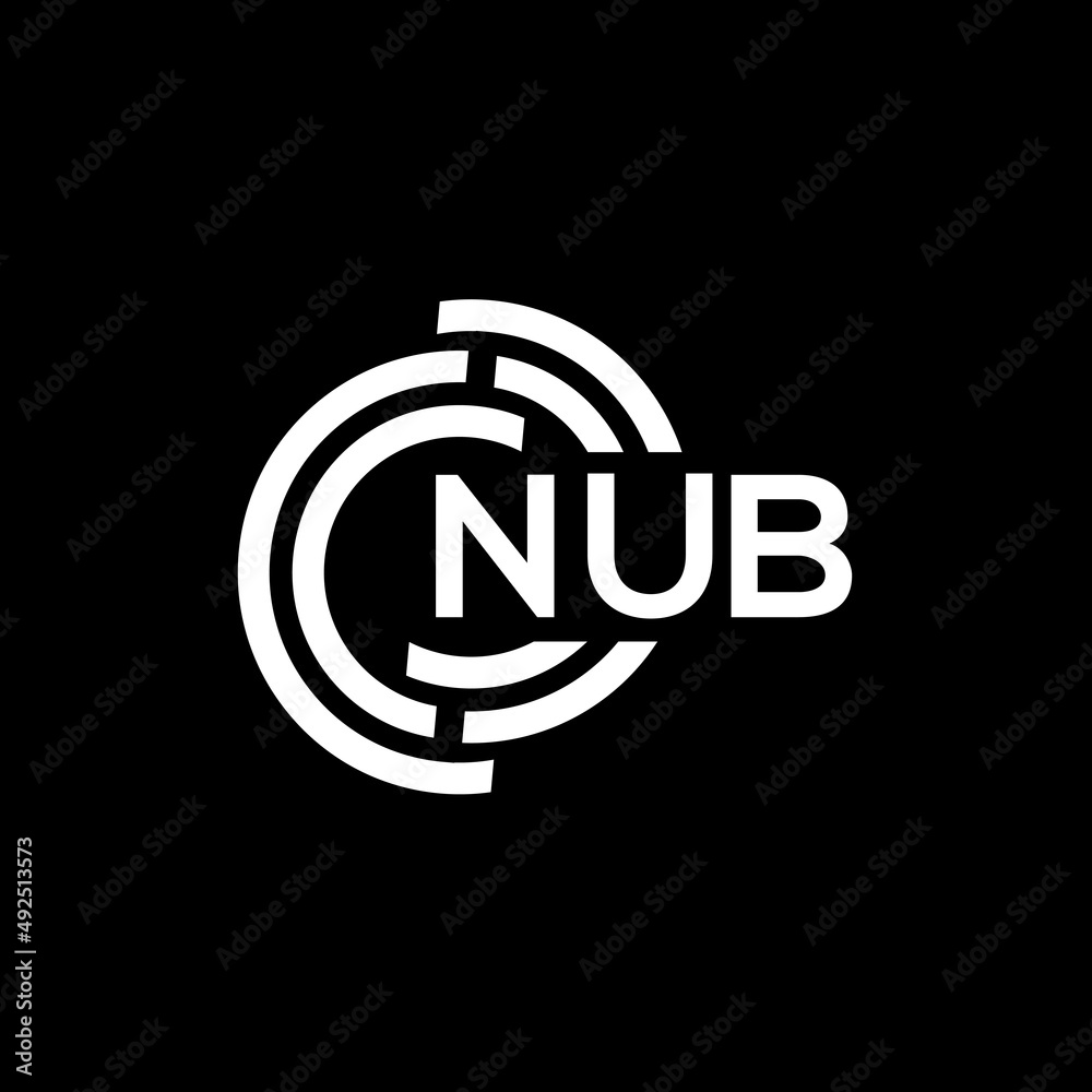 Obraz premium NUB letter logo design. NUB monogram initials letter logo concept. NUB letter design in black background.