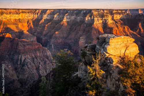 North Rim Sunset at Bright Angel Point, Grand Canyon National Park, Arizona photo