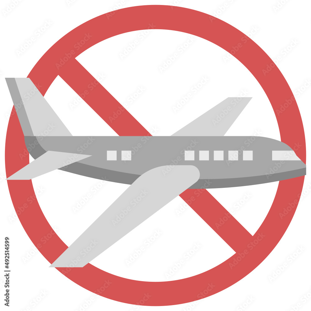 Fototapeta premium Flight cancelled icon