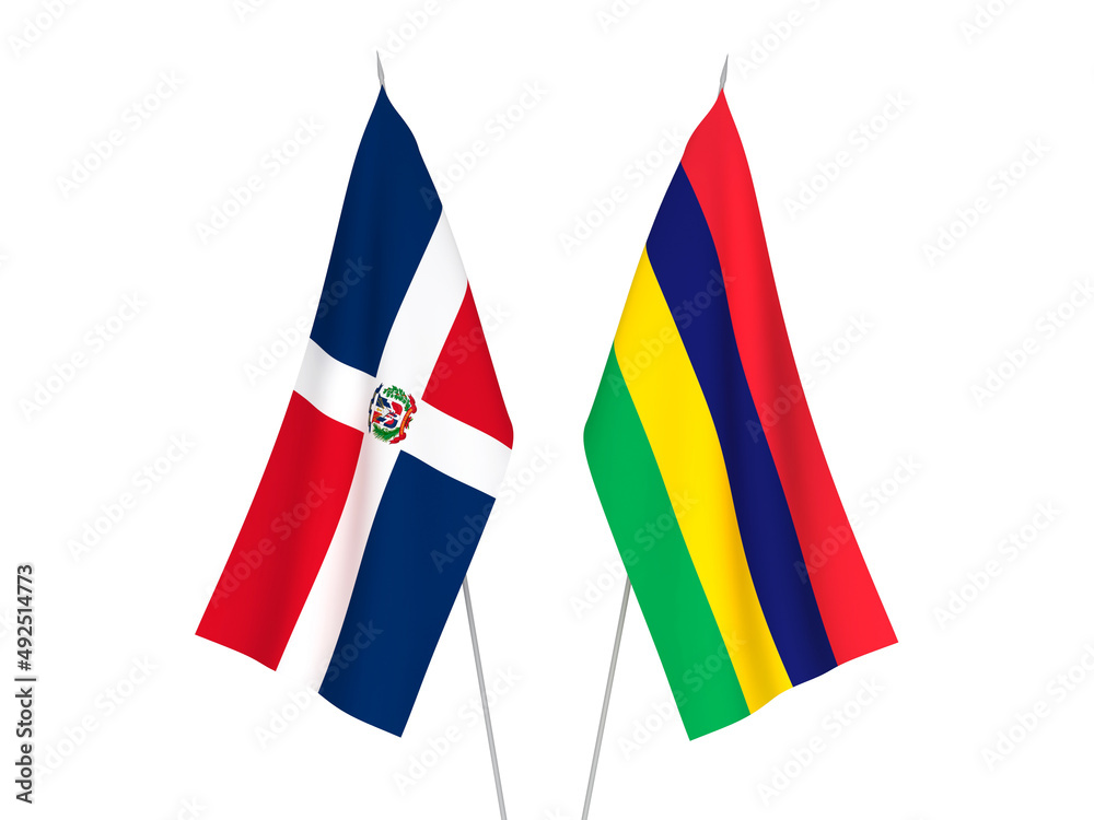 Republic of Mauritius and Dominican Republic flags Republic of Mauritius and Dominican Republic flags