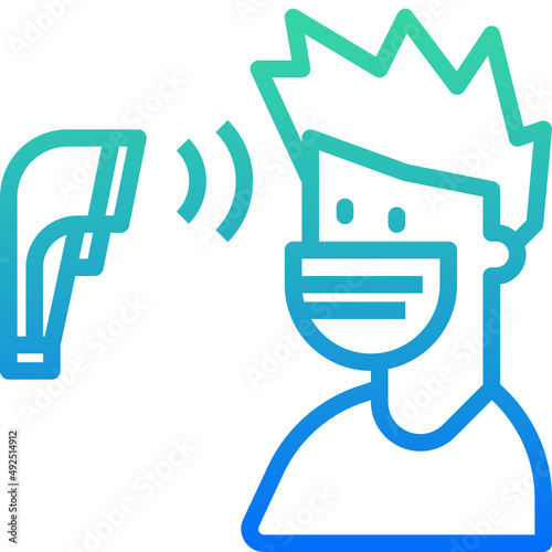 Patient thermometer fever scanner icon
