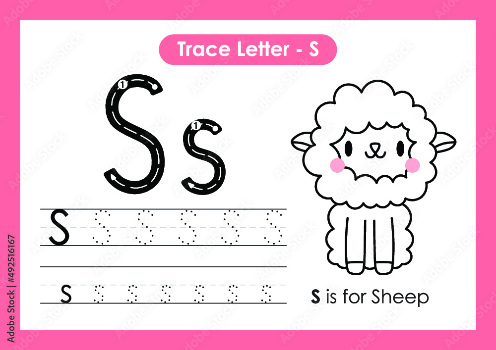 Alphabet Trace Letter A to Z preschool worksheet with the Letter S ...