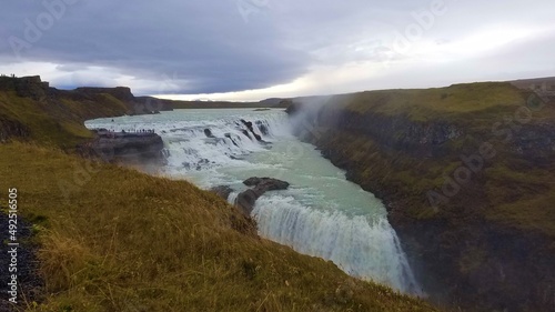 Iceland Water Falls in the Mountains