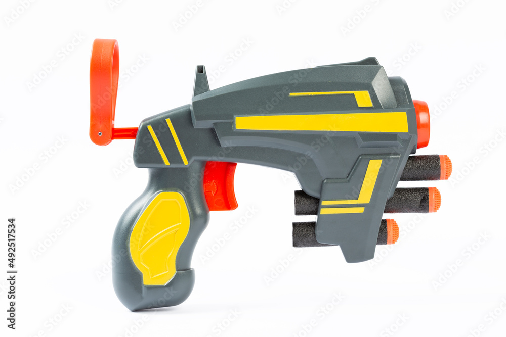 toy gun on a white background toy gun on a white background