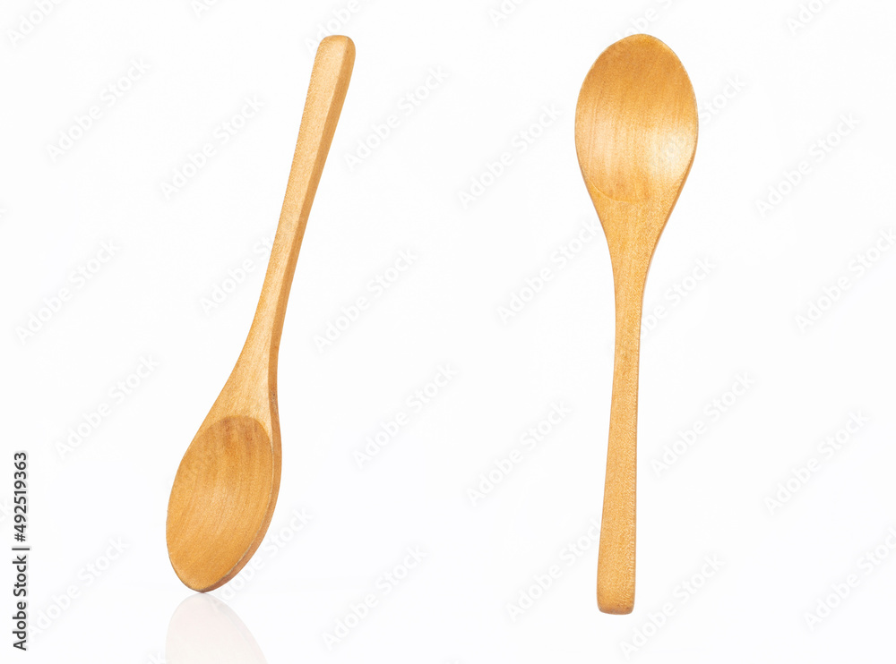 wooden spoon on a white background wooden spoon on a white background