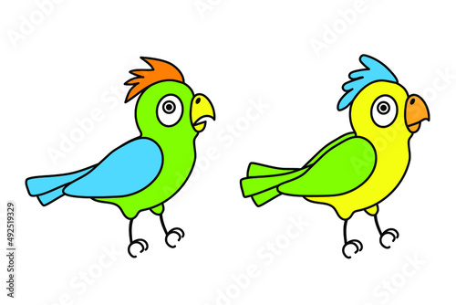 set of two colored parrots  © Aida