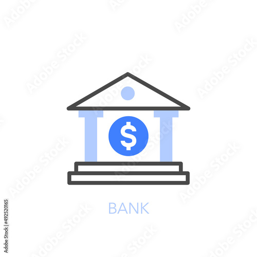Simple visualised bank bulding symbol. Easy to use for your website or presentation.