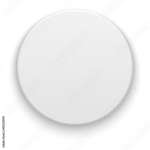 Blank round sticker template. White realistic circle