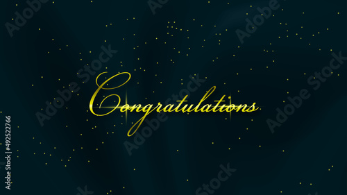 Congratulations background with gold lettering
