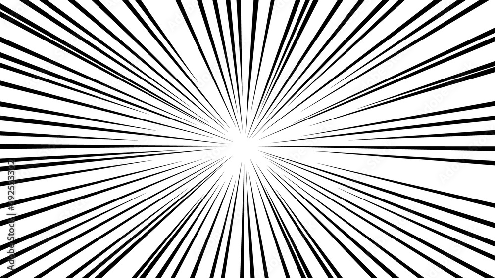 Obraz premium 黒色の集中線のベクター素材