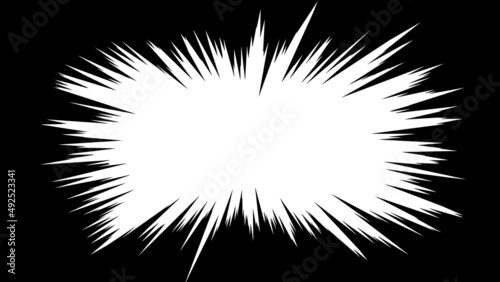 衝撃イメージのベタフラッシュの集中線のベクターフレーム素材