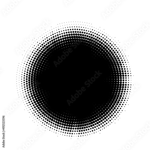 Halftone circles of spots pattern Dotwork. halftone dotted halftone pattern.
