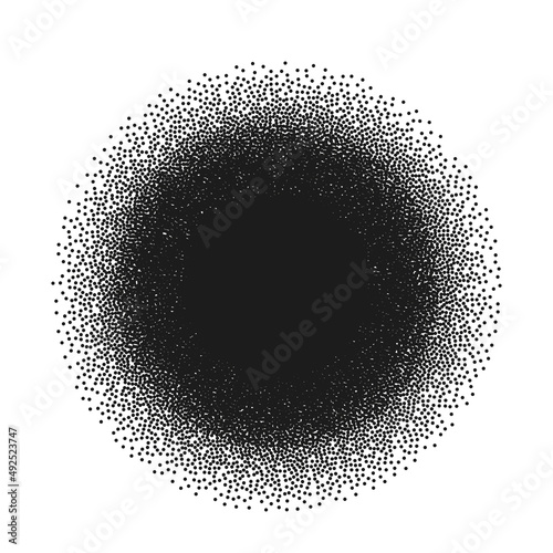 Dotwork blot pattern in stippler black noise dot style. vector illustration photo