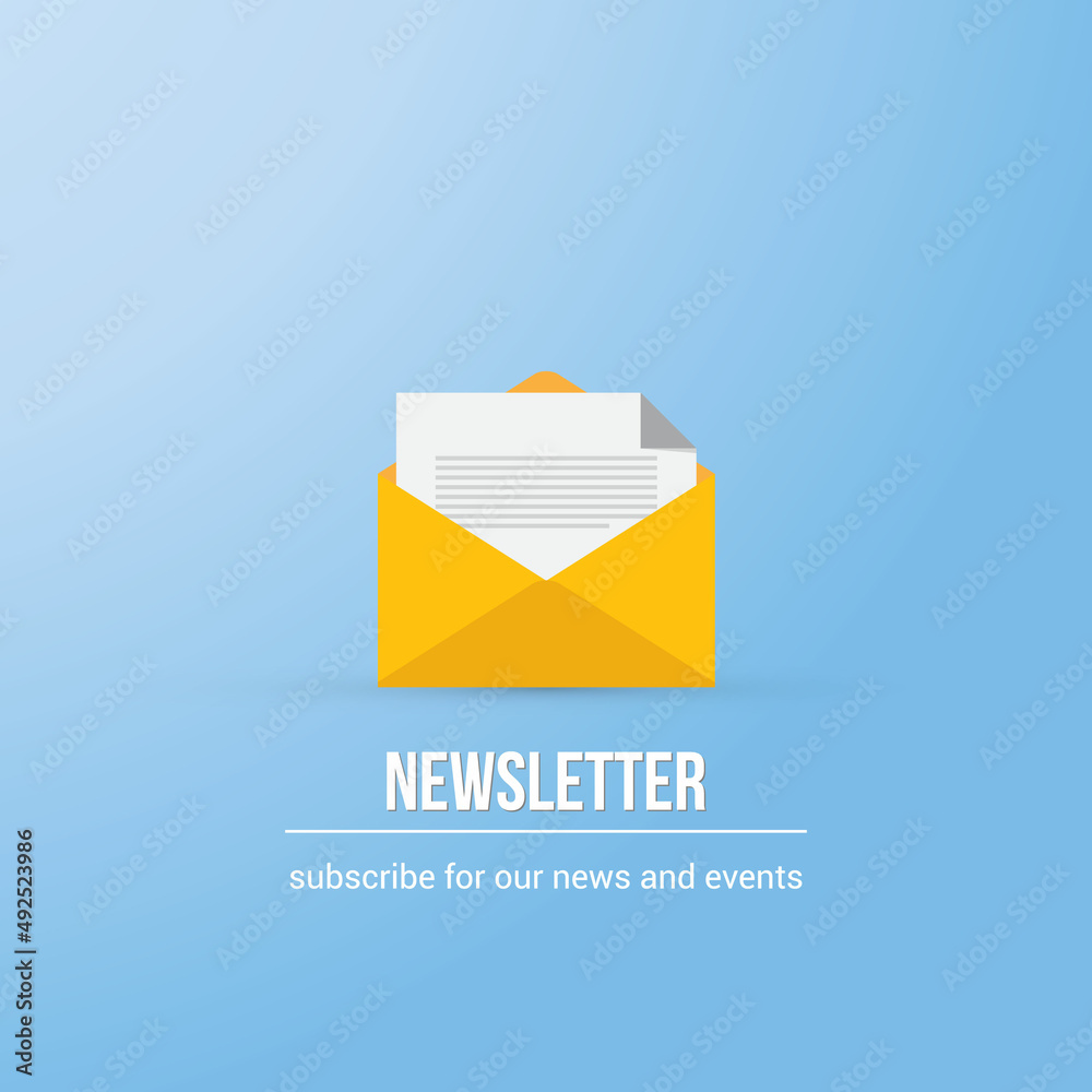 Newsletter Icon Design on Color Background.
Newsletter Icon Design on Color Background.