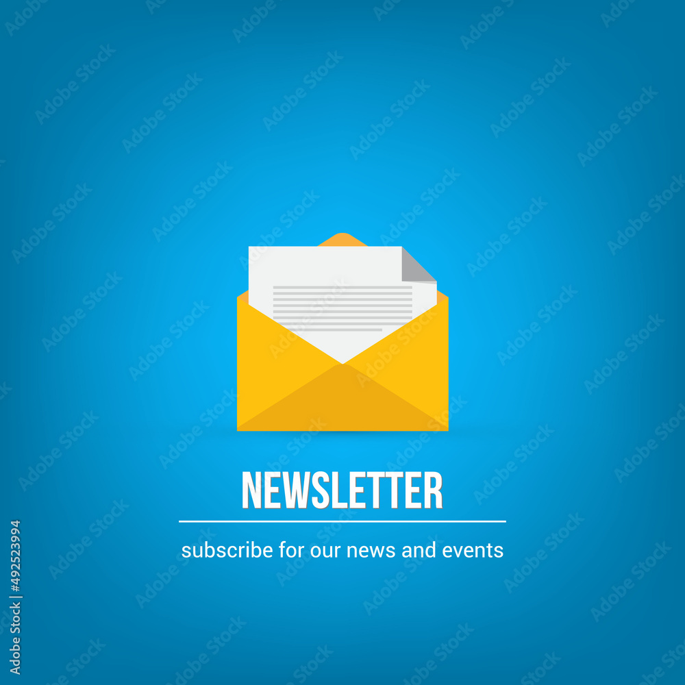 Newsletter Icon Design on Color Background.
Newsletter Icon Design on Color Background.