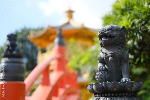 Ancient chinese lion statue Decoration