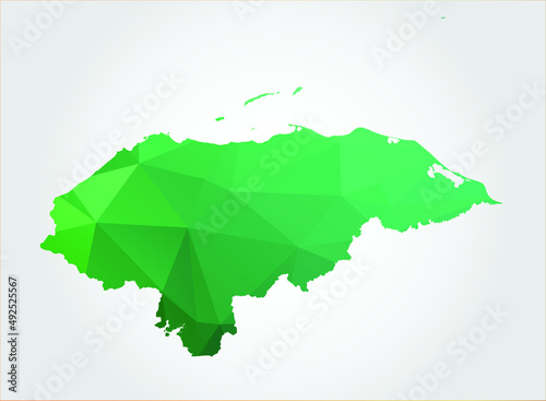 Honduras Map Green Color on white background polygonal