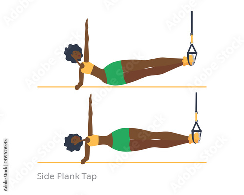 A dark-skinned woman is engaged in sports ropes. Beautiful body. Vector illustration. Eps10