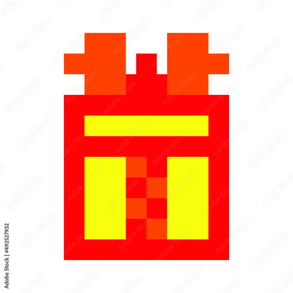 Obraz premium 8-bit pixel box with a gift