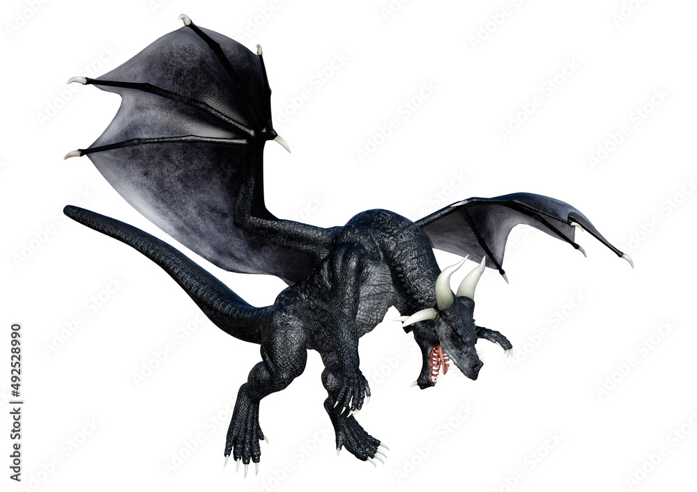 3D Rendering Fairy Tale Dragon on White 3D Rendering Fairy Tale Dragon on White