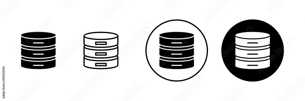 Database icons set. database sign and symbol Database icons set. database sign and symbol