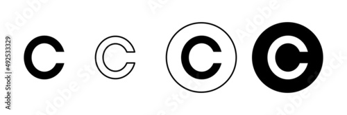 Copyright icons set. copyright sign and symbol