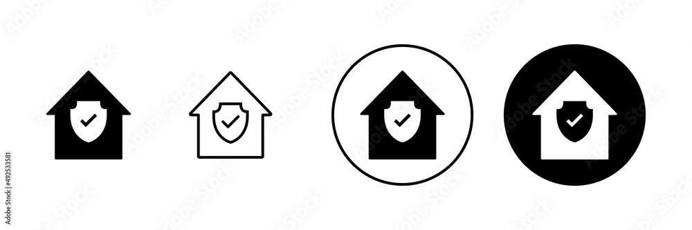 home insurance icons set. home protection sign and symbol home insurance icons set. home protection sign and symbol