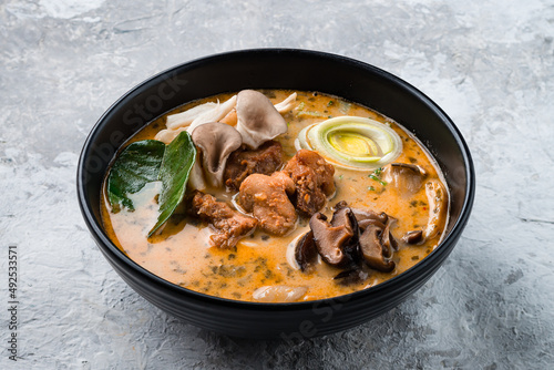 Traditional thai asian spicy coconut milk soup